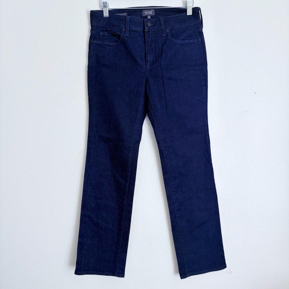 NYDJ Tuck& Lift Marilyn Classic Dark Wash Blue Straight Leg Sz 8 Petite